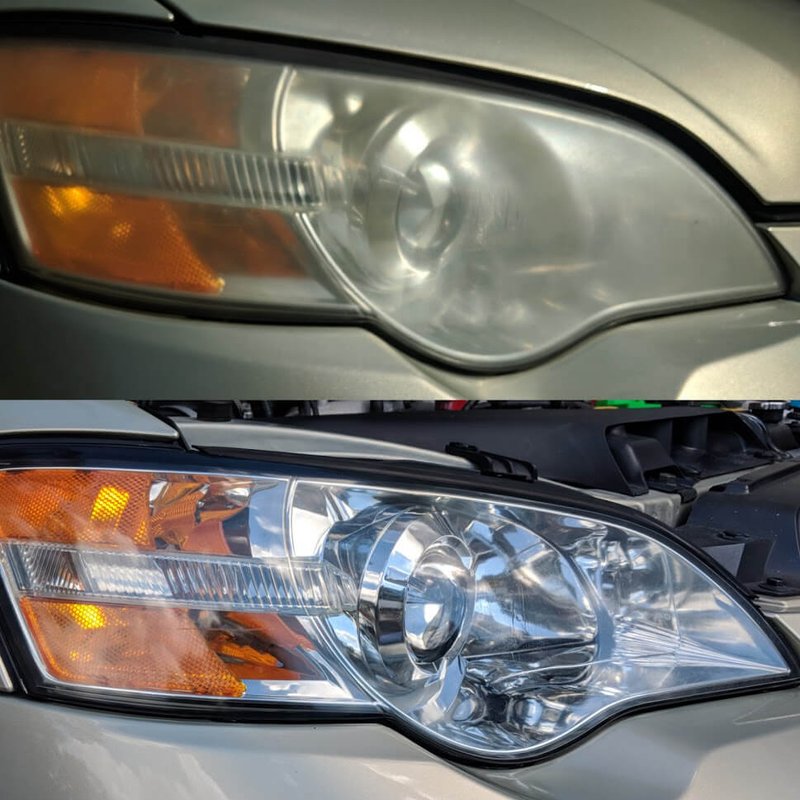 Headlight restoration example